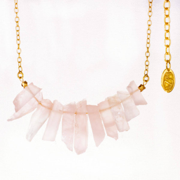 Rose Quartz Arc Necklace