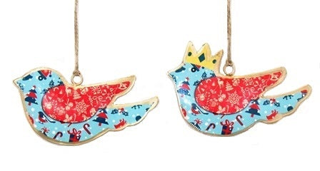 Red & Blue Bird Ornaments