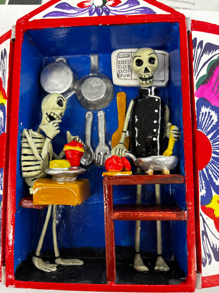 Day of the Dead Retablos Mexican Decor, Skeleton Altarpiece