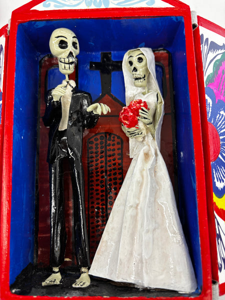 Day of the Dead Retablos Mexican Decor, Skeleton Altarpiece