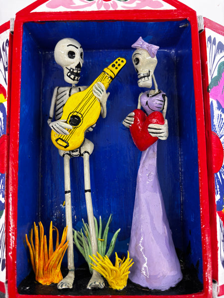 Day of the Dead Retablos Mexican Decor, Skeleton Altarpiece