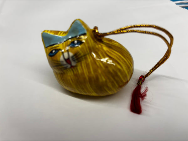 Papier Mache Cat Ornament