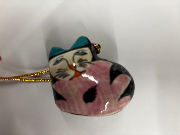 Papier Mache Cat Ornament