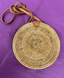 Round Rattan Purse