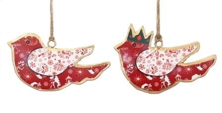Red & Blue Bird Ornaments