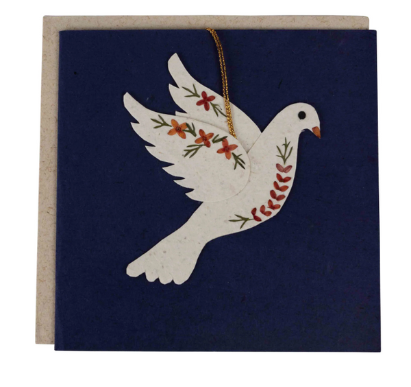 Flying Peace Dove Ornament Card