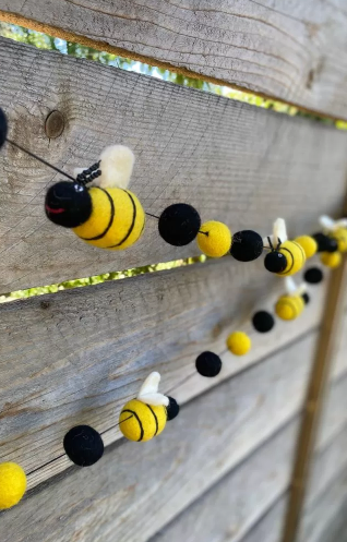 Felted Bumblee Garland