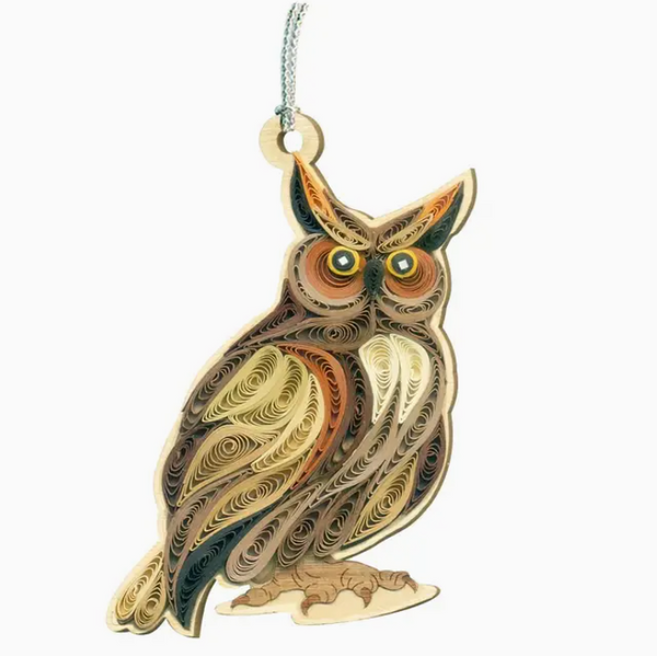 Quilling Great Horn Owl Ornament