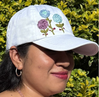 Embroidered Flower Hat