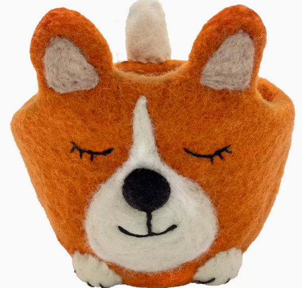 Corgi Felt Planter