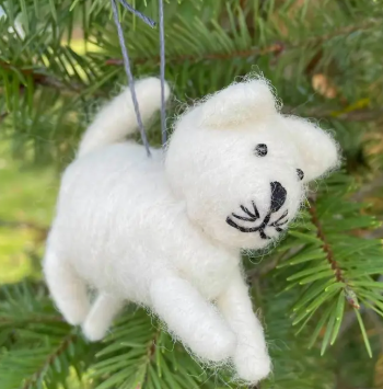 Felted Cat Ornament