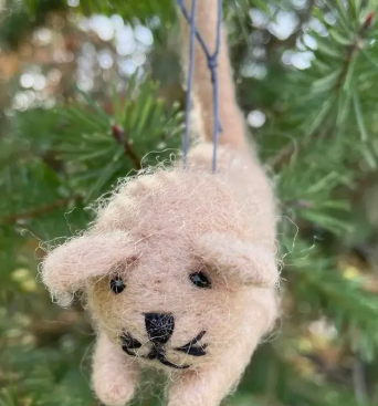 Felted Cat Ornament