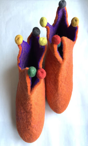 Felt Jester Slippers