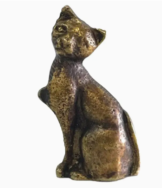 Brass Cat Sitting Spirit Animal