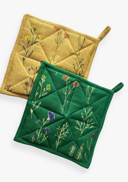 Floral Print Cotton Potholder
