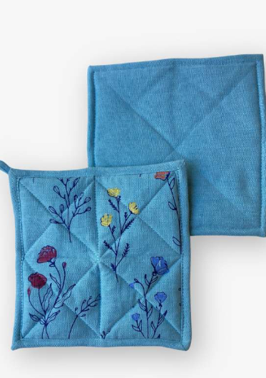 Floral Print Cotton Potholder