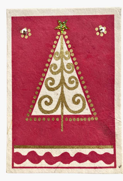 Red and Gold Swirl Card Set