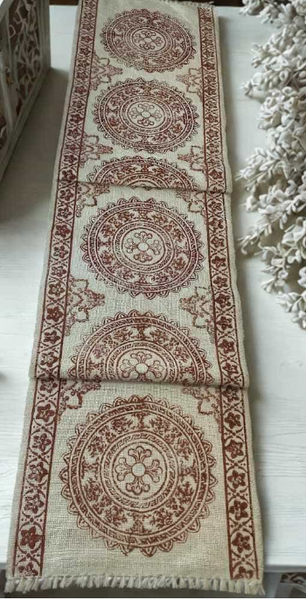 Holiday Block Printed Table Runner
