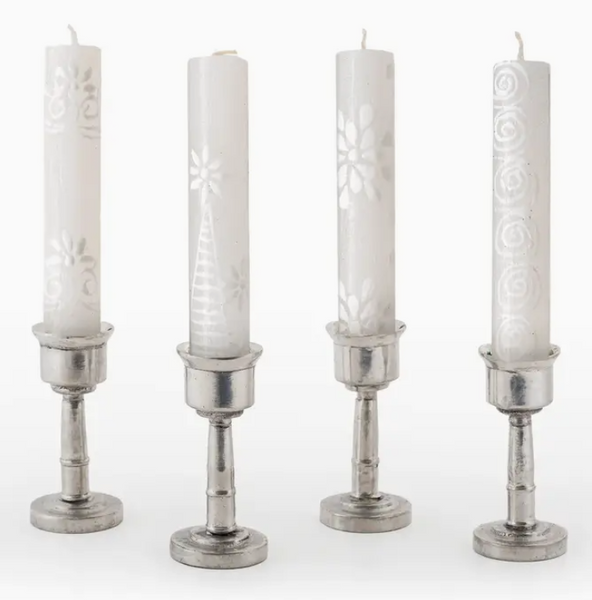 White on White Shabbat Candles