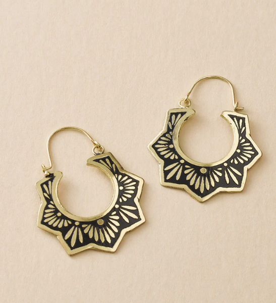 Nisha Lotus Hoop Earrings