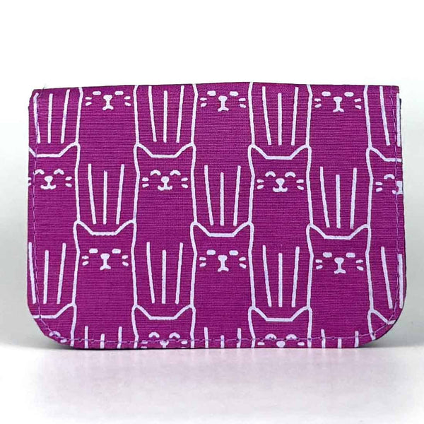 Cotton Canvas Cardholders - Cat Prints - Small Wallet