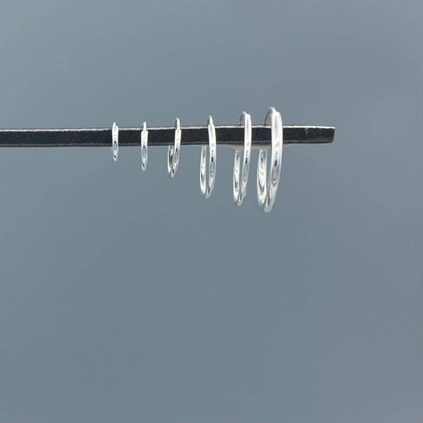 1.5mm Silver Endless Hoops