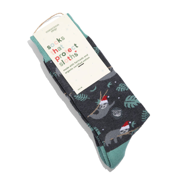 Holiday Socks that Protect Sloths - Small