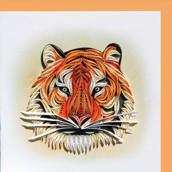 Tiger Face Quilling Card ,Animal, everyday card, AN-42
