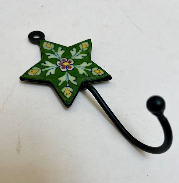 Pottery Hook 2" Star Green