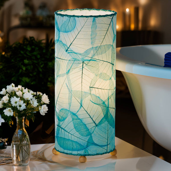 Banyan Table Lamp Sea Blue, Shade Made of Alibangbang Leaves