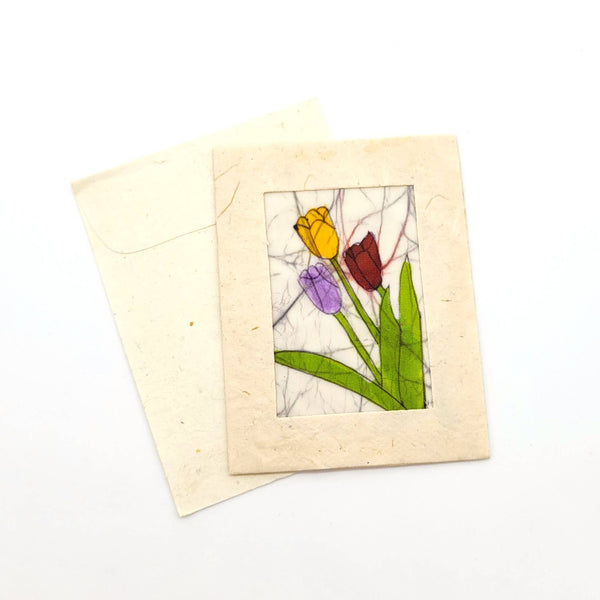 Batik Tulip Bouquet Mini Card