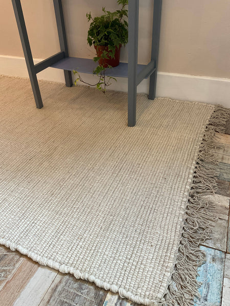 HUSH Hand Loomed Soft Cotton Rug in Muted Colours