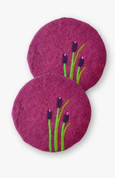 Felt Trivet, Cattails