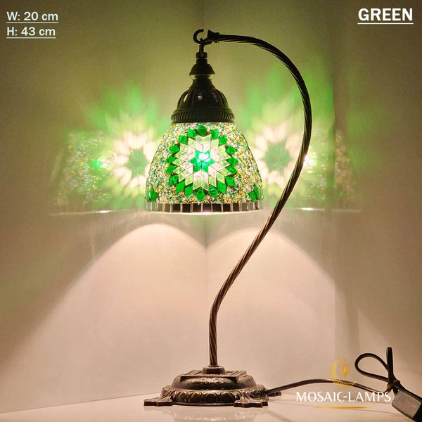 10+ Colors - Swan Neck Reading Table Lamp, Turkish Mosaic Re