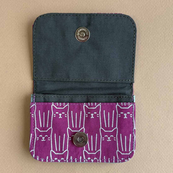 Cotton Canvas Cardholders - Cat Prints - Small Wallet