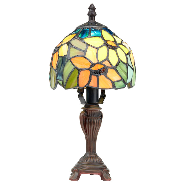 12"H Sunflower Blossoms Candlestick Accent Lamp