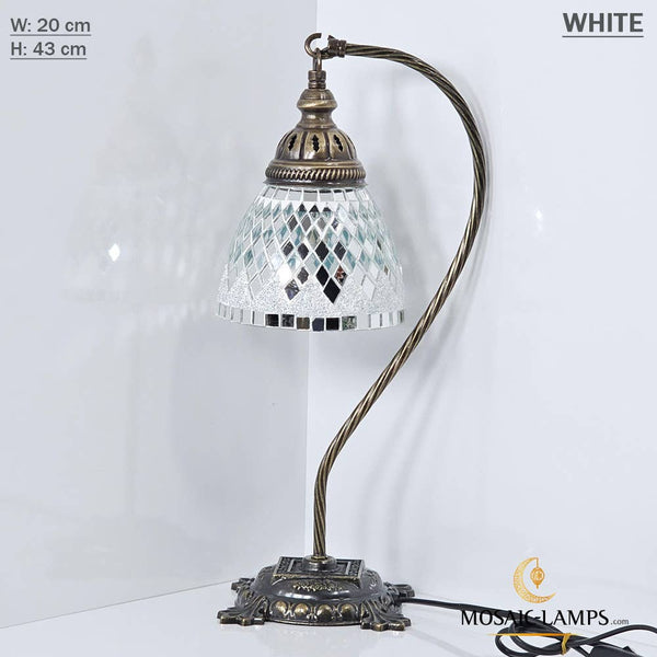 10+ Colors - Swan Neck Reading Table Lamp, Turkish Mosaic Re