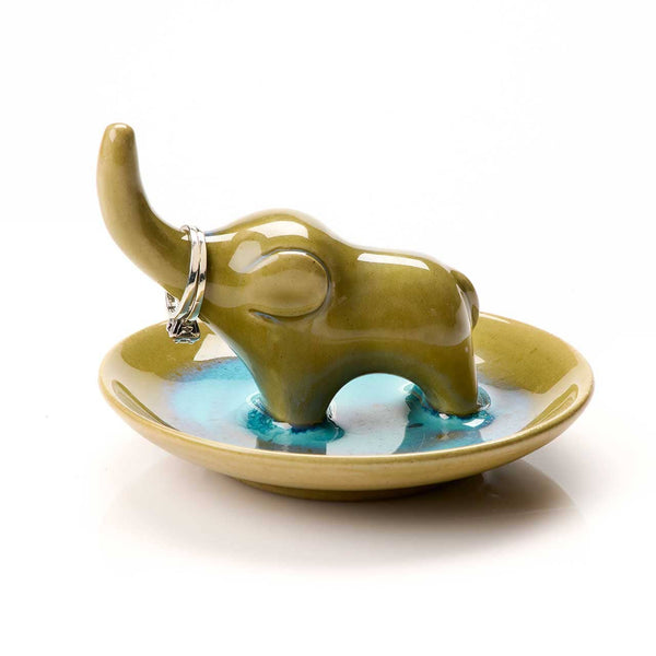 Moss Khadi Elephant Ring Holder