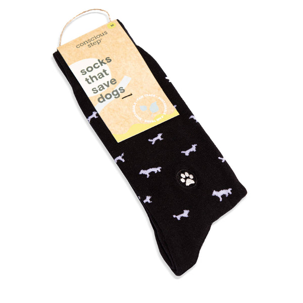 Socks that Save Dogs- Black Dogs/Large