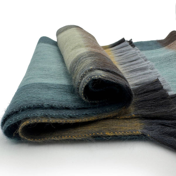 NEW! Alpaca Plaid Scarf - Golden Coast