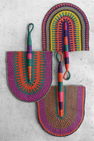 Berry Basket Elephant Grass African Hand Fan