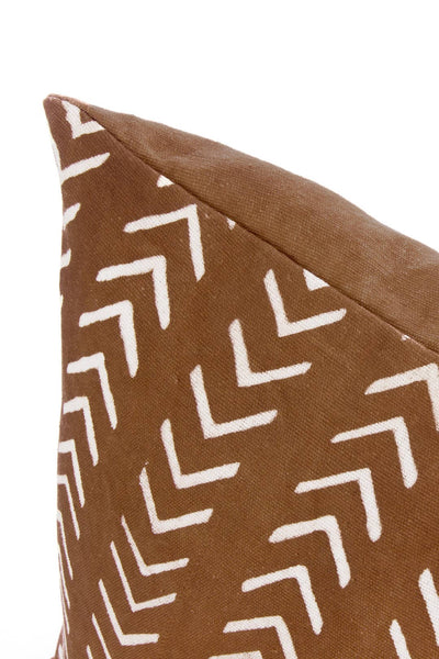 Mudcloth Brown Arrow Print Cotton Pillow Cover