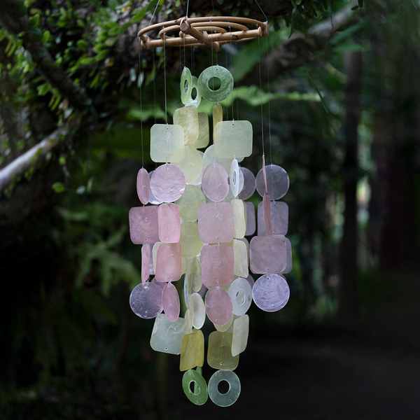 Capiz Chime Medium Round | Celestial