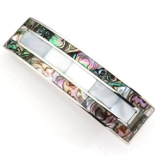 Blue Pacific Abalone & Mother-of-Pearl Hair Clip Barrettes