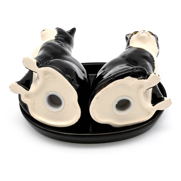 SALT AND PEPPER SHAKER Tuxedo cat