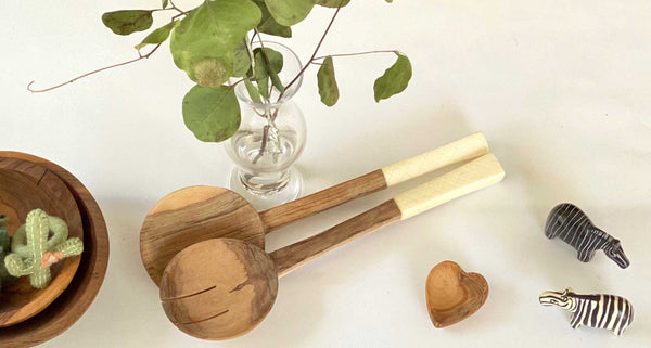 Olive Wood Serving Set - Square Design