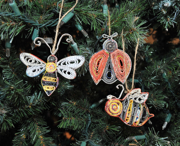 Bee Ornament - Recycled Paper