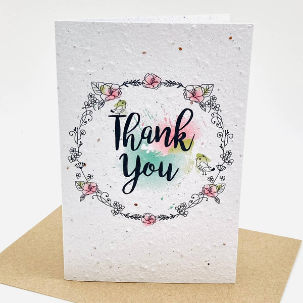 Growing Paper greeting card - Thank You