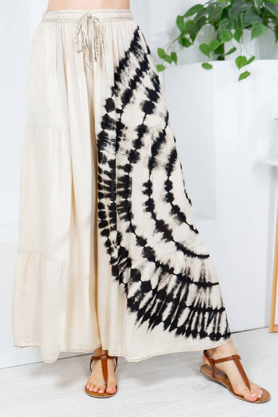Beige & Black dyed pattern pants