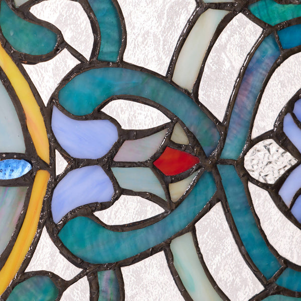 8.5"H Starla Rectangular Stained Glass Pub Window Panel